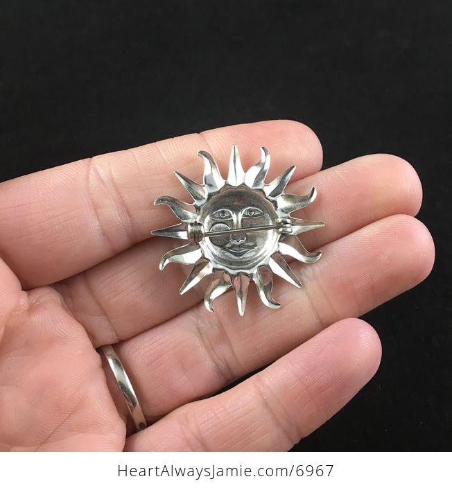 Silver Sun Face Brooch Pin Jewelry - #p8oOo22wu0s-5