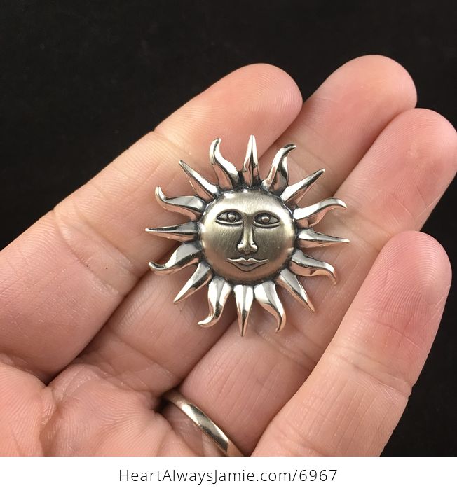 Silver Sun Face Brooch Pin Jewelry - #p8oOo22wu0s-1