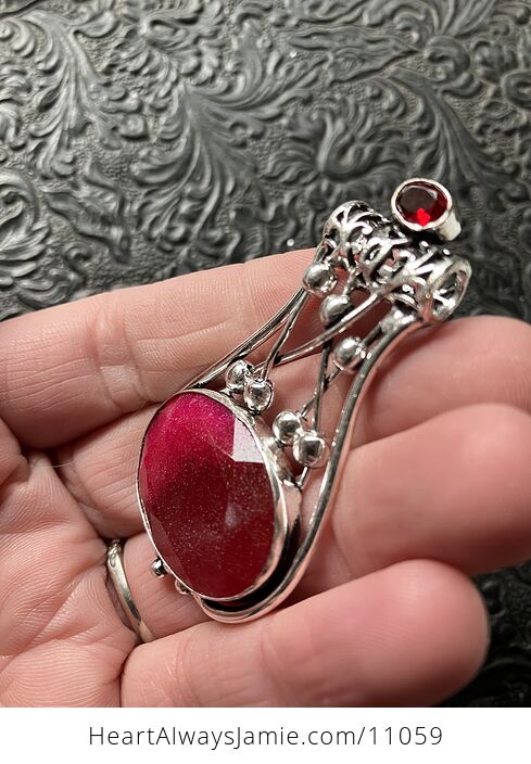 Simulated Ruby and Red Gemstone Jewelry Crystal Fidget Pendant - #fv9dZzk6Suk-4