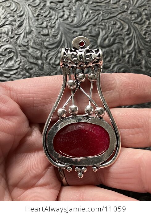 Simulated Ruby and Red Gemstone Jewelry Crystal Fidget Pendant - #fv9dZzk6Suk-5