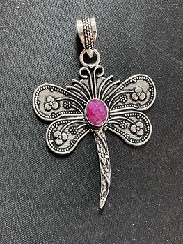 Simulated Ruby Dragonfly Stone Jewelry Crystal Pendant #BjULfwSFYKA