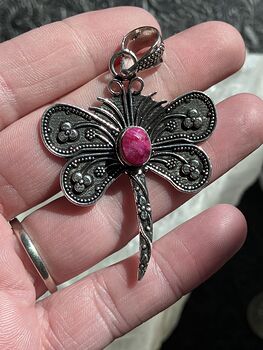 Simulated Ruby Dragonfly Stone Jewelry Crystal Pendant #OgifkvQ07Y8