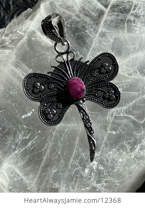 Simulated Ruby Dragonfly Stone Jewelry Crystal Pendant - #OgifkvQ07Y8-3