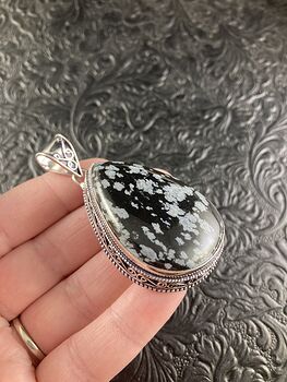 Snowflake Obsidian Crystal Stone Jewelry Pendant #ub2cSl8esYI