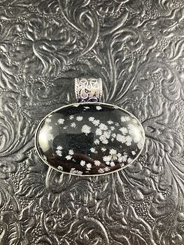 Snowflake Obsidian Crystal Stone Jewelry Pendant #yQvm93bZCFo