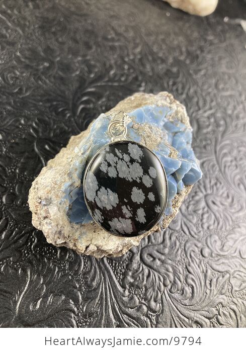 Snowflake Obsidian Crystal Stone Jewelry Pendant - #RNXx9o70ZBM-6