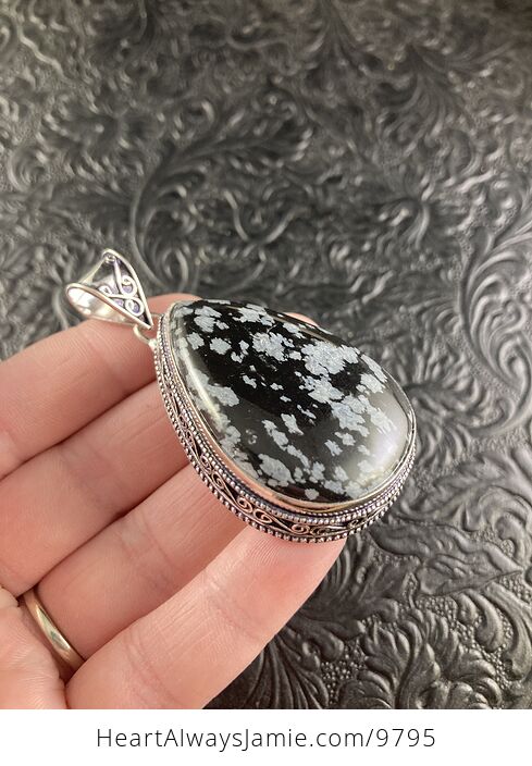 Snowflake Obsidian Crystal Stone Jewelry Pendant - #ub2cSl8esYI-1