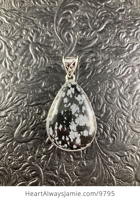 Snowflake Obsidian Crystal Stone Jewelry Pendant - #ub2cSl8esYI-4