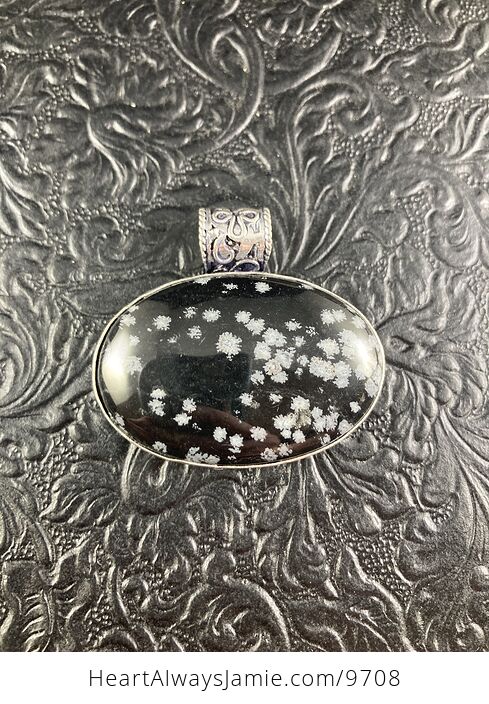 Snowflake Obsidian Crystal Stone Jewelry Pendant - #yQvm93bZCFo-1