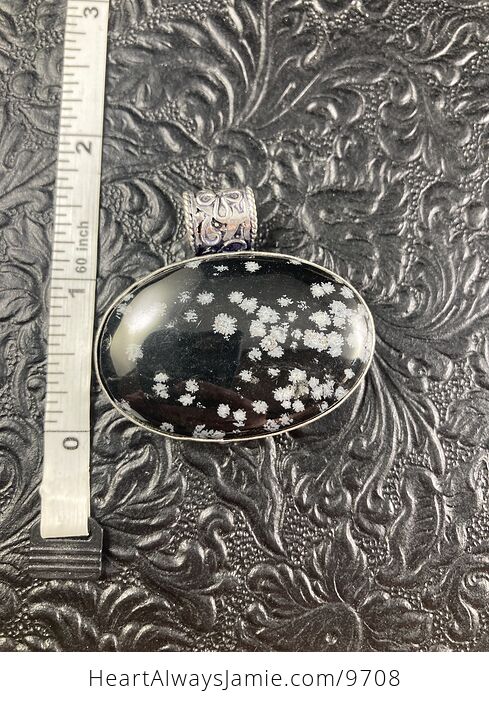 Snowflake Obsidian Crystal Stone Jewelry Pendant - #yQvm93bZCFo-4