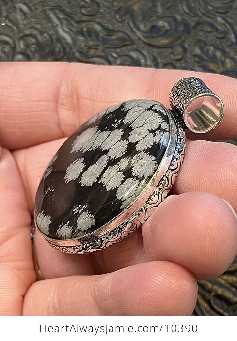 Snowflake Obsidian Handcrafted Stone Jewelry Crystal Pendant - #dyAm4XhXaF8-3