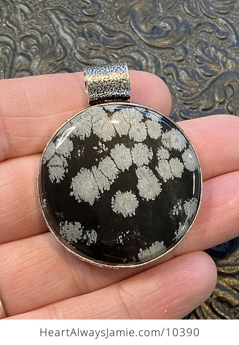 Snowflake Obsidian Handcrafted Stone Jewelry Crystal Pendant - #dyAm4XhXaF8-1