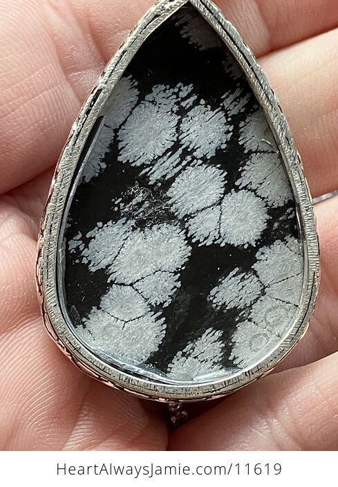 Snowflake Obsidian Handcrafted Stone Jewelry Crystal Pendant - #h0JFLT5aWGs-6