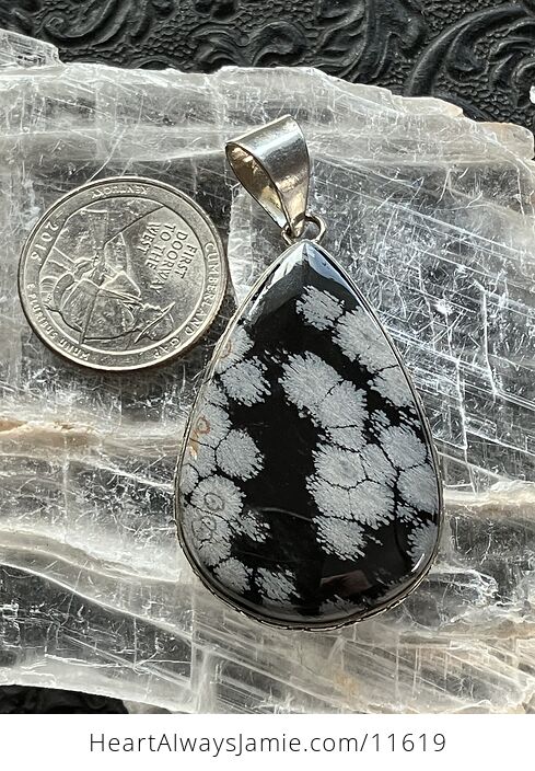 Snowflake Obsidian Handcrafted Stone Jewelry Crystal Pendant - #h0JFLT5aWGs-7