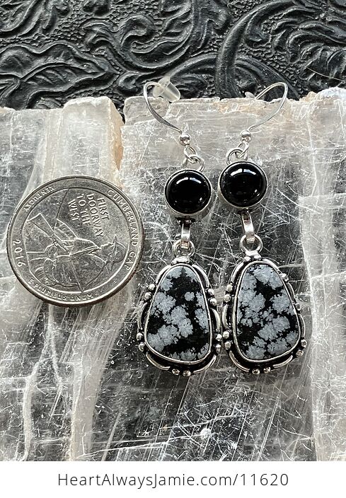 Snowflake Obsidian Stone Jewelry Crystal Earrings - #NPY8t6CMmkw-5