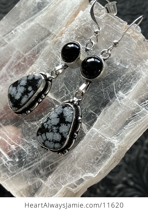 Snowflake Obsidian Stone Jewelry Crystal Earrings - #NPY8t6CMmkw-4