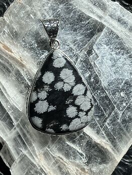 Snowflake Obsidian Stone Jewelry Crystal Pendant #I0hdo1WRSyk
