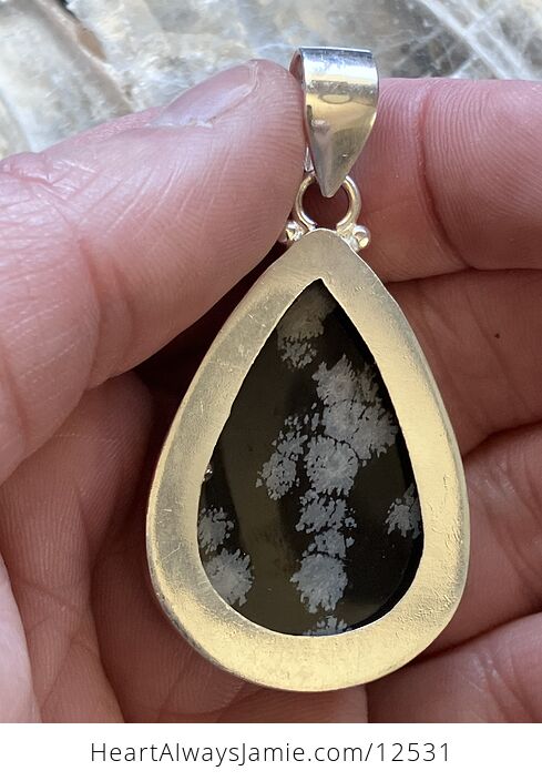 Snowflake Obsidian Stone Jewelry Crystal Pendant - #DA9dGBSquHI-3