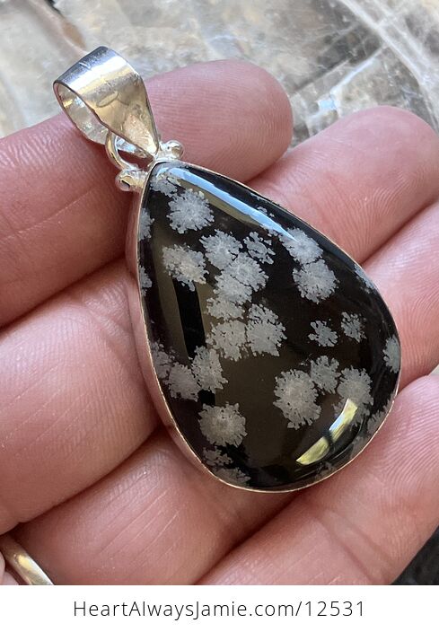 Snowflake Obsidian Stone Jewelry Crystal Pendant - #DA9dGBSquHI-2