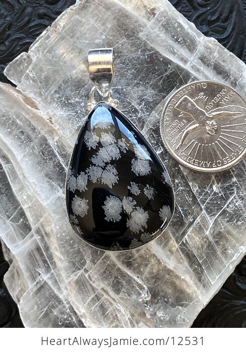 Snowflake Obsidian Stone Jewelry Crystal Pendant - #DA9dGBSquHI-5