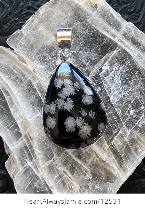 Snowflake Obsidian Stone Jewelry Crystal Pendant - #DA9dGBSquHI-4