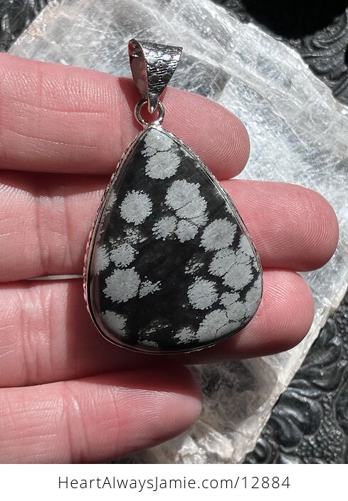 Snowflake Obsidian Stone Jewelry Crystal Pendant - #I0hdo1WRSyk-3