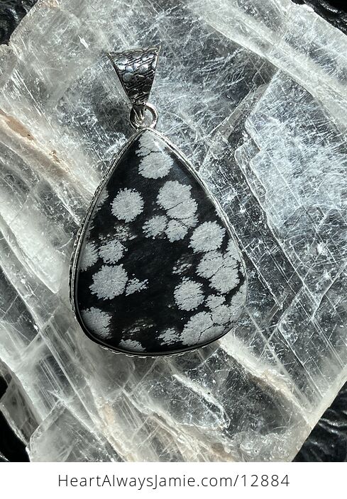 Snowflake Obsidian Stone Jewelry Crystal Pendant - #I0hdo1WRSyk-1