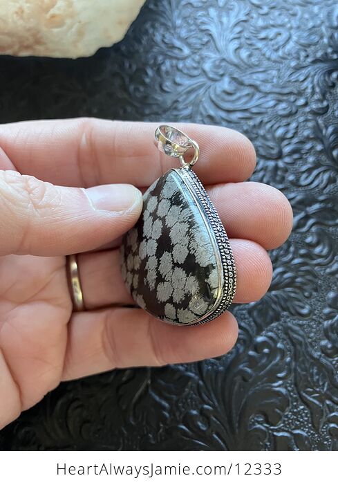 Snowflake Obsidian Stone Jewelry Crystal Pendant - #iPoAGC9qjkg-4