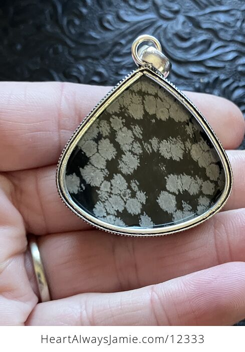 Snowflake Obsidian Stone Jewelry Crystal Pendant - #iPoAGC9qjkg-9