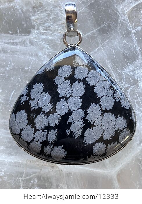 Snowflake Obsidian Stone Jewelry Crystal Pendant - #iPoAGC9qjkg-7