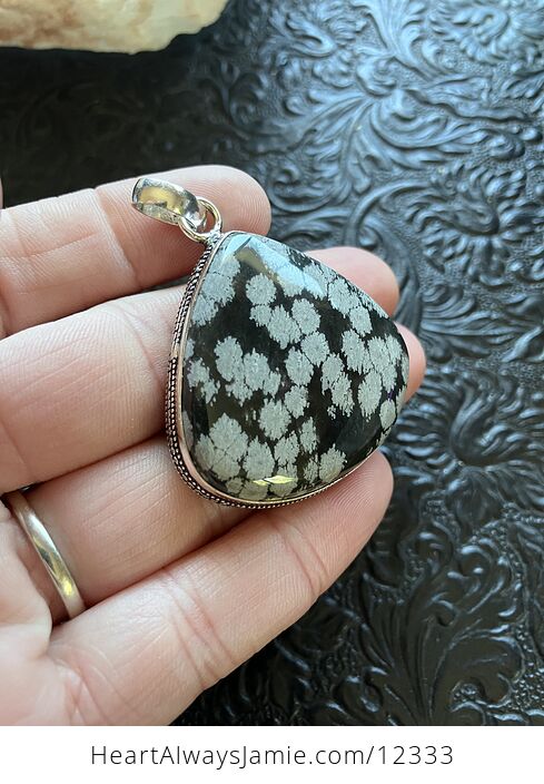 Snowflake Obsidian Stone Jewelry Crystal Pendant - #iPoAGC9qjkg-3