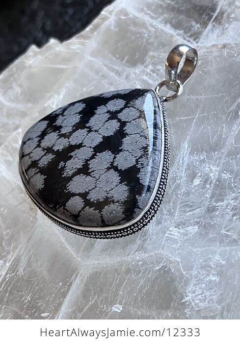 Snowflake Obsidian Stone Jewelry Crystal Pendant - #iPoAGC9qjkg-8