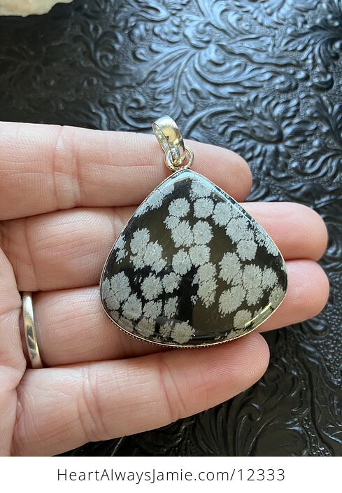 Snowflake Obsidian Stone Jewelry Crystal Pendant - #iPoAGC9qjkg-2