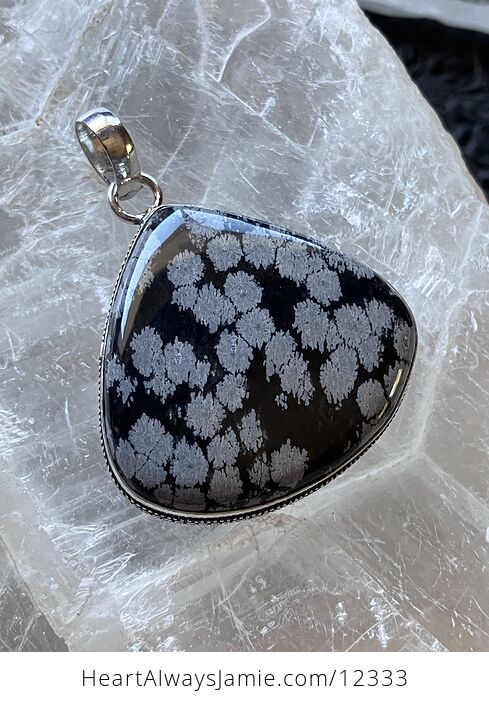 Snowflake Obsidian Stone Jewelry Crystal Pendant - #iPoAGC9qjkg-1