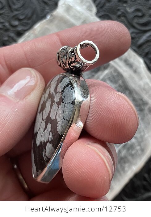 Snowflake Obsidian Stone Jewelry Crystal Pendant - #sIULmYTBtZE-4