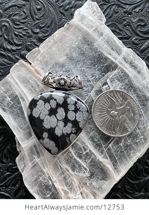 Snowflake Obsidian Stone Jewelry Crystal Pendant - #sIULmYTBtZE-7