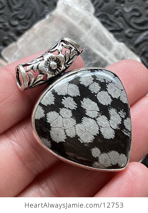 Snowflake Obsidian Stone Jewelry Crystal Pendant - #sIULmYTBtZE-3