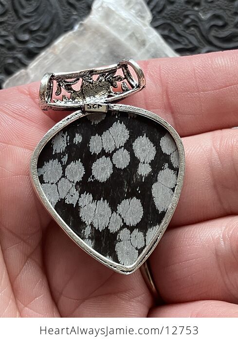 Snowflake Obsidian Stone Jewelry Crystal Pendant - #sIULmYTBtZE-5