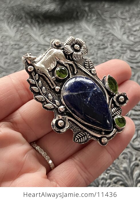 Sodalite Deer Crystal Stone Jewelry Pendant - #gAw8IqkfHH4-3