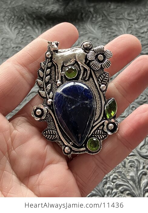 Sodalite Deer Crystal Stone Jewelry Pendant - #gAw8IqkfHH4-2
