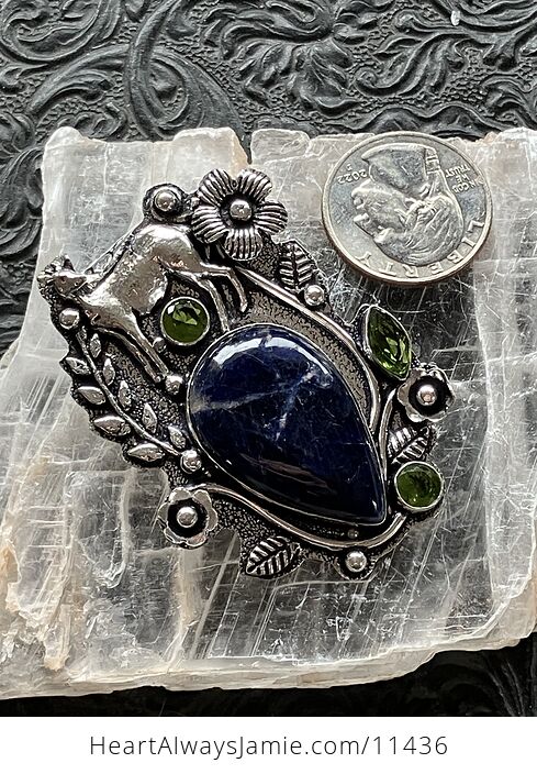 Sodalite Deer Crystal Stone Jewelry Pendant - #gAw8IqkfHH4-8