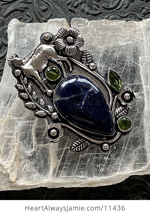 Sodalite Deer Crystal Stone Jewelry Pendant - #gAw8IqkfHH4-7