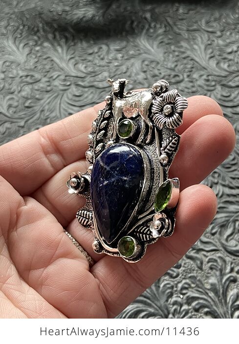 Sodalite Deer Crystal Stone Jewelry Pendant - #gAw8IqkfHH4-4