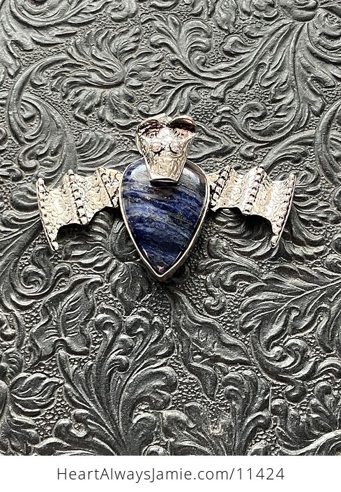 Sodalite Metal Dragon Crystal Stone Jewelry Pendant - #hmUqzS05CsA-6