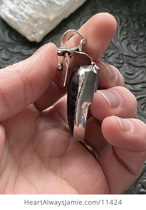 Sodalite Metal Dragon Crystal Stone Jewelry Pendant - #hmUqzS05CsA-4