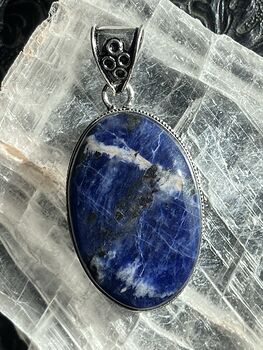 Sodalite with Pyrite Stone Crystal Jewelry Pendant #SqW6GsYqs7s