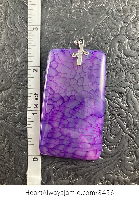 Sold Rectangle Shaped Purple Dragon Veins Stone Jewelry Pendant Crystal Ornament - #OumBpRdjDNs-5