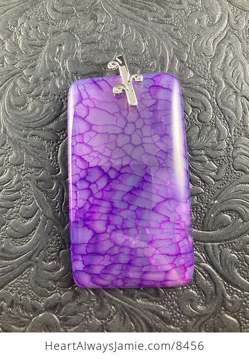 Sold Rectangle Shaped Purple Dragon Veins Stone Jewelry Pendant Crystal Ornament - #OumBpRdjDNs-4