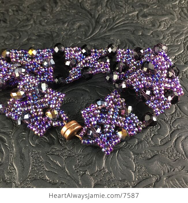 Sold Stunning Purple Beaded Bracelet - #gmfqP2d1R1c-2