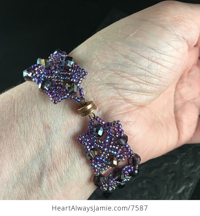 Sold Stunning Purple Beaded Bracelet - #gmfqP2d1R1c-6